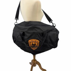 Ariat Black Duffel Bag with Brown Logo Patch